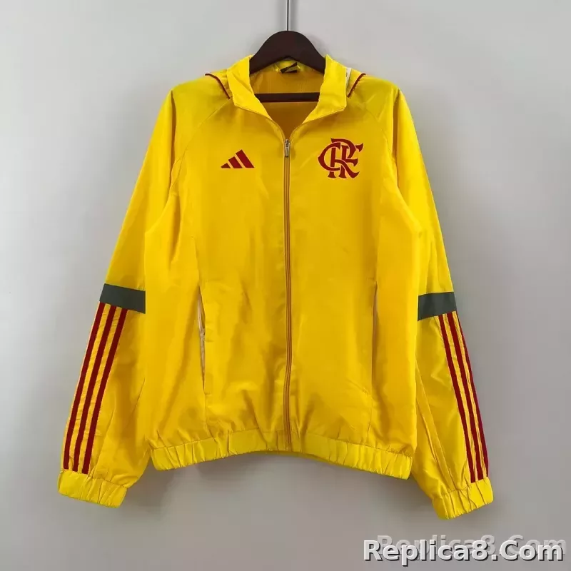 2023 Flamengo Windbreaker yellow Soccer Jersey 1:1 Thai Quality