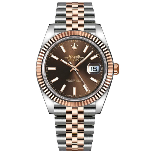 Rolex Datejust 41 Rose Gold/Steel Chocolate Dial Fluted Bezel (Jubilee) 126331 - gallery