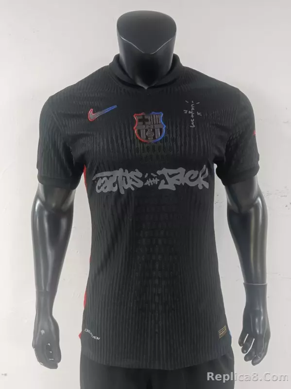 Barcelona Away Jersey Black League Ad