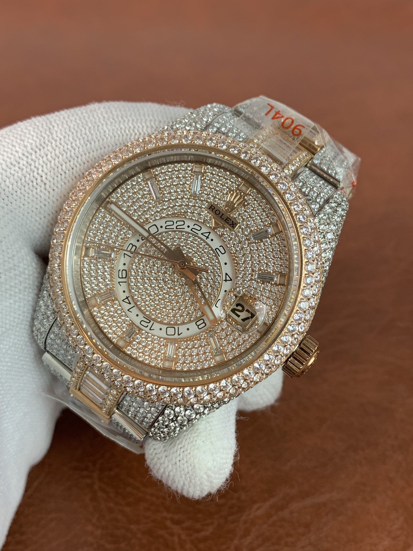 Rolex Sky Dweller two tone 326934 iced out (cubic zirconia) - gallery