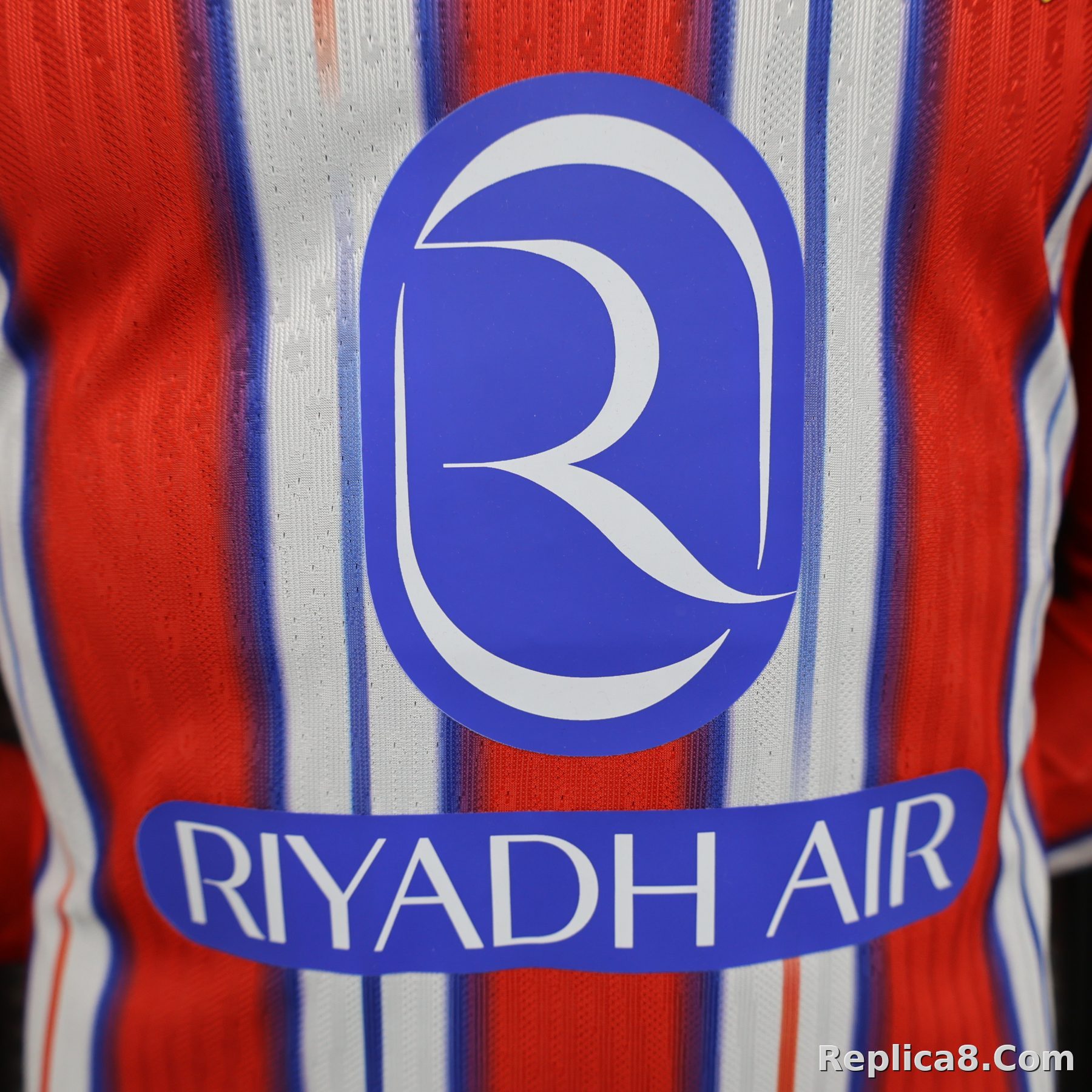 24-25 Atletico Madrid Home Soccer Jersey Player Edition Long Sleeve - detail