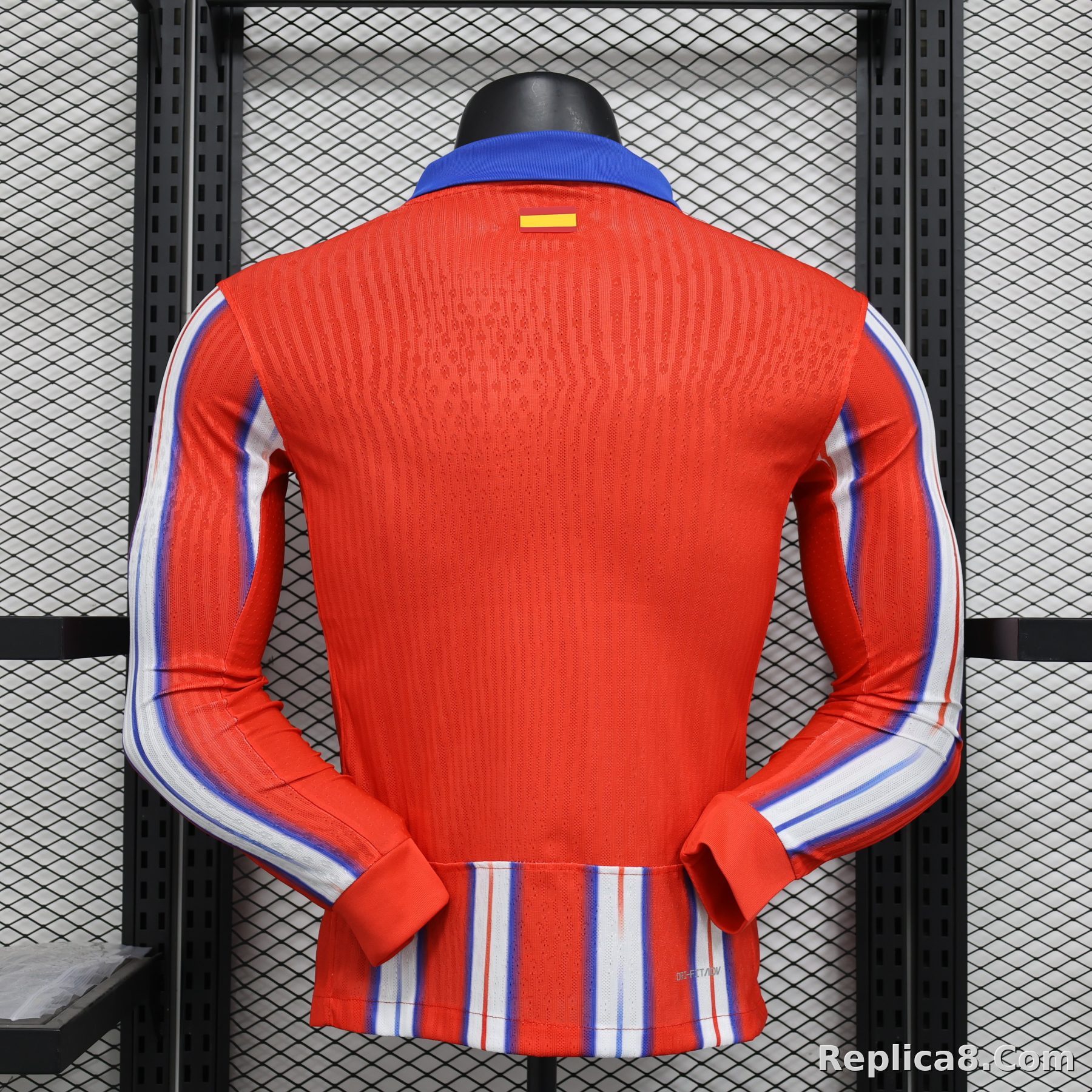 24-25 Atletico Madrid Home Soccer Jersey Player Edition Long Sleeve - detail