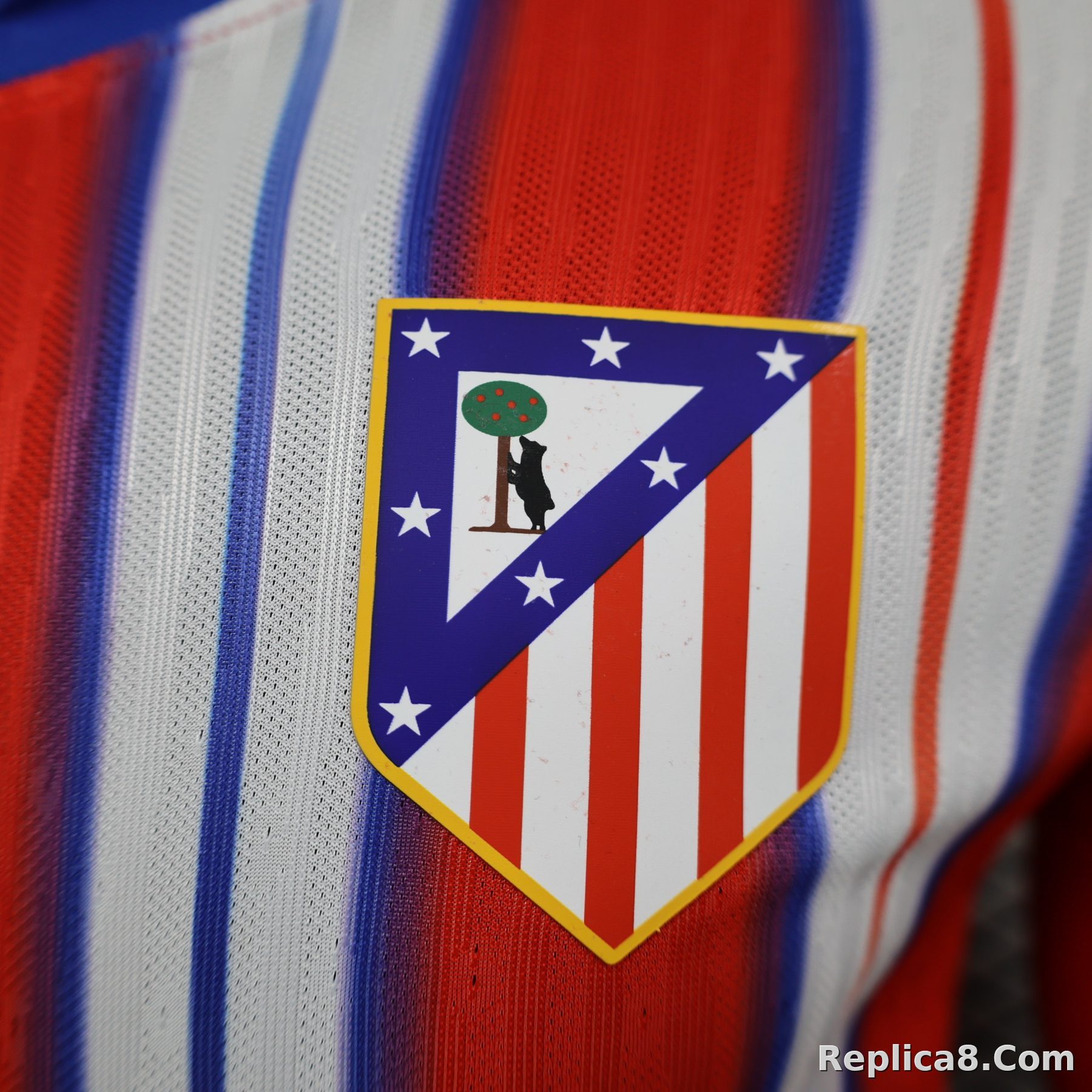 24-25 Atletico Madrid Home Soccer Jersey Player Edition Long Sleeve - detail