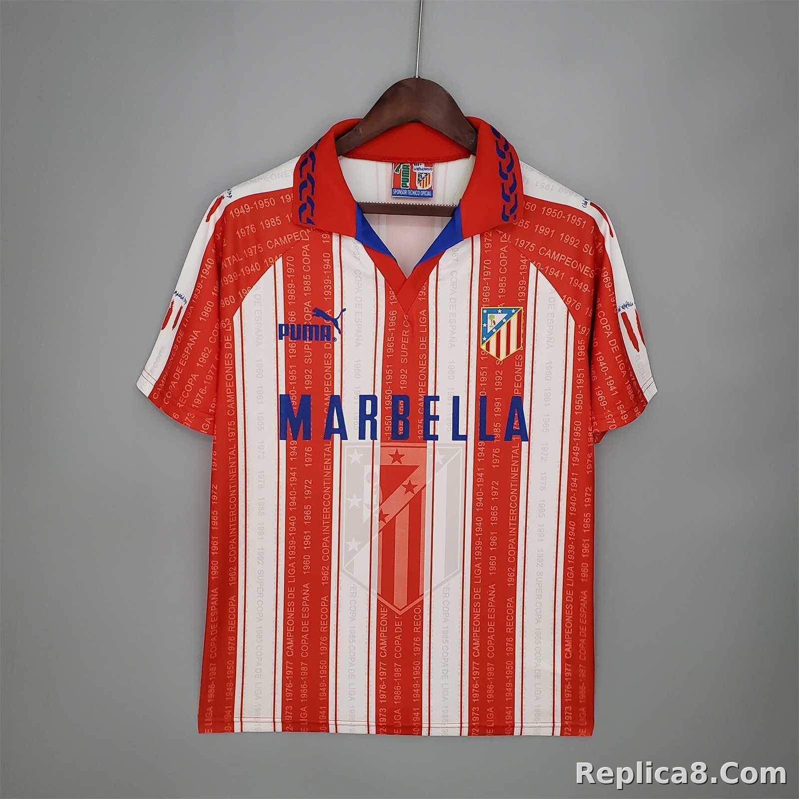 1995-96 Atletico Madrid Home Retro Jersey