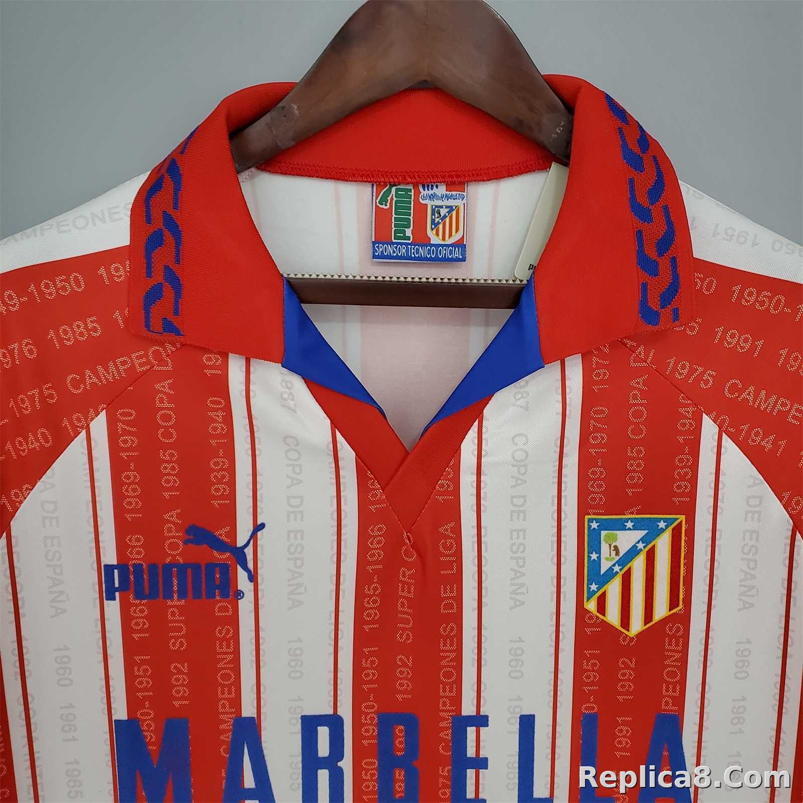 1995-96 Atletico Madrid Home Retro Jersey - detail