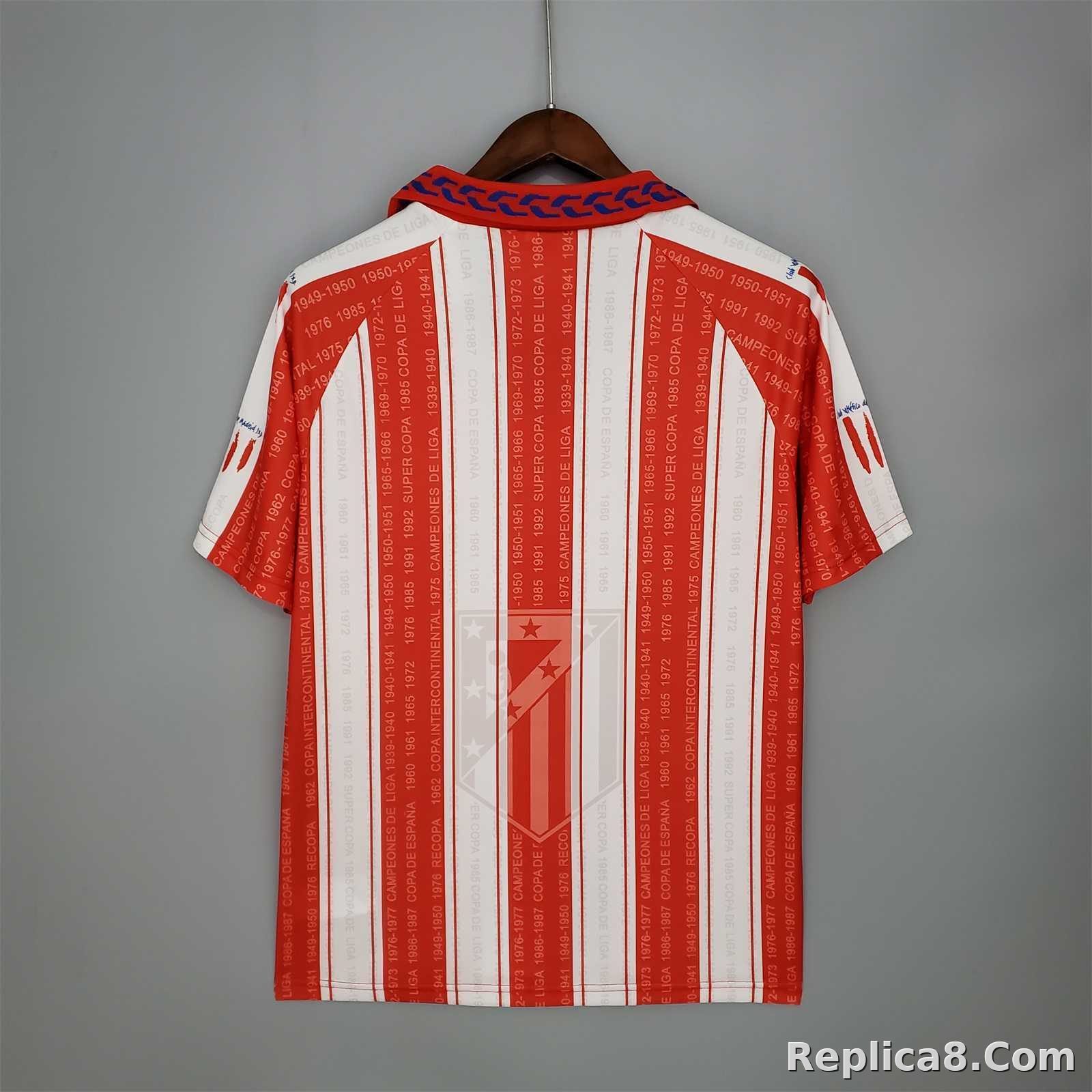 1995-96 Atletico Madrid Home Retro Jersey - detail