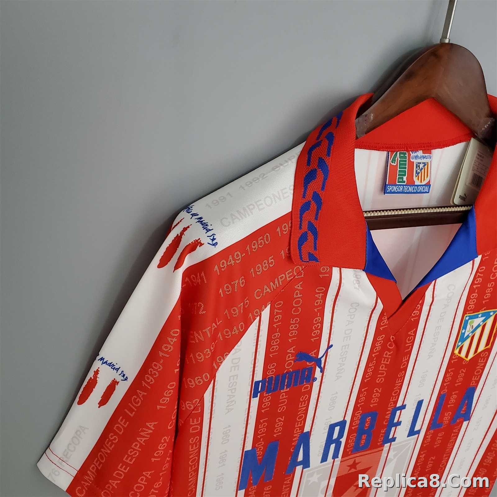 1995-96 Atletico Madrid Home Retro Jersey - detail