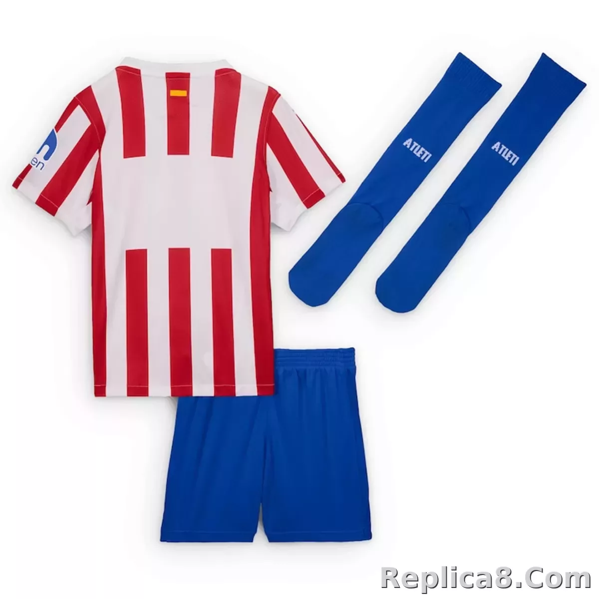 25-26 Atletico Madrid Home Soccer Full Kids Kit Jersey+Shorts - detail