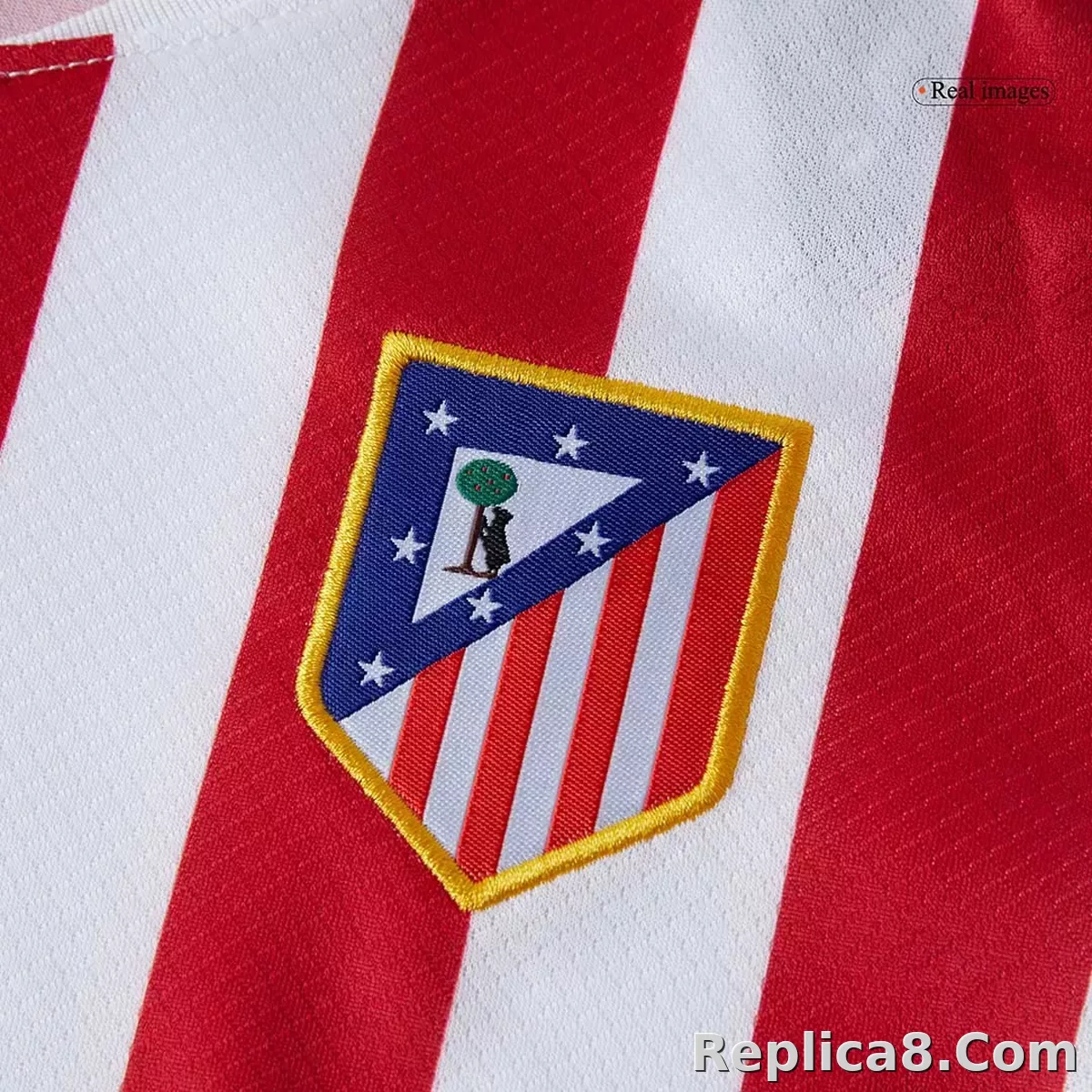 25-26 Atletico Madrid Home Soccer Full Kids Kit Jersey+Shorts - detail