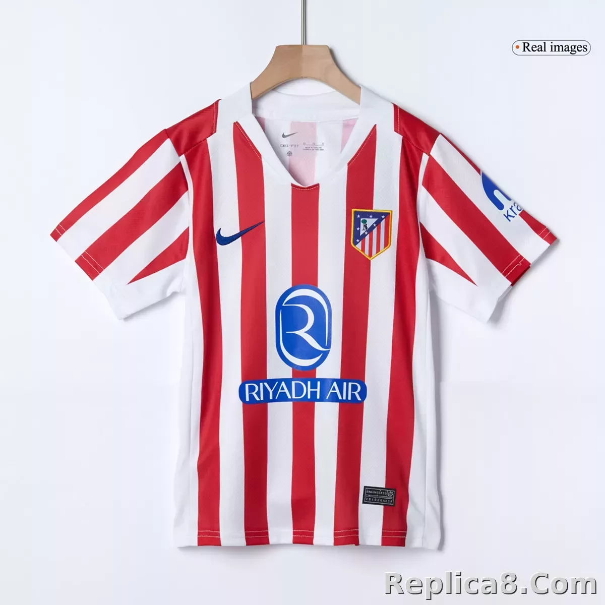 25-26 Atletico Madrid Home Soccer Full Kids Kit Jersey+Shorts - detail