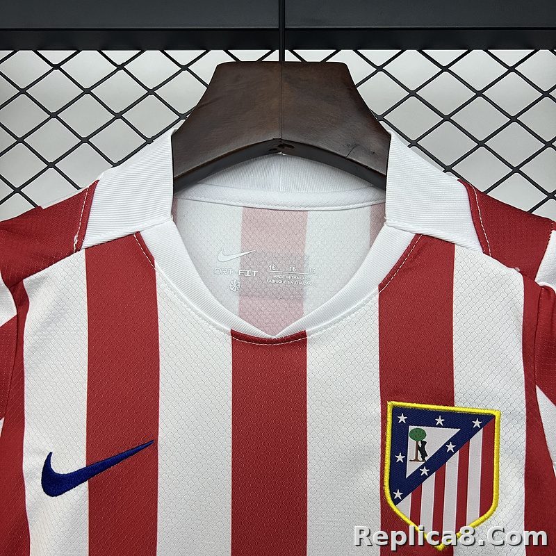 25-26 Atletico Madrid Home Soccer Kids Kit Jersey+Shorts - detail