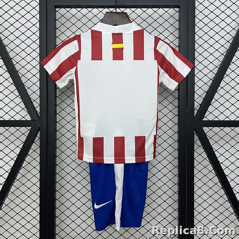 25-26 Atletico Madrid Home Soccer Kids Kit Jersey+Shorts - detail