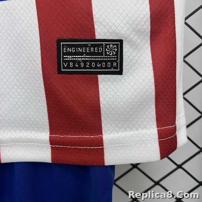 25-26 Atletico Madrid Home Soccer Kids Kit Jersey+Shorts - detail