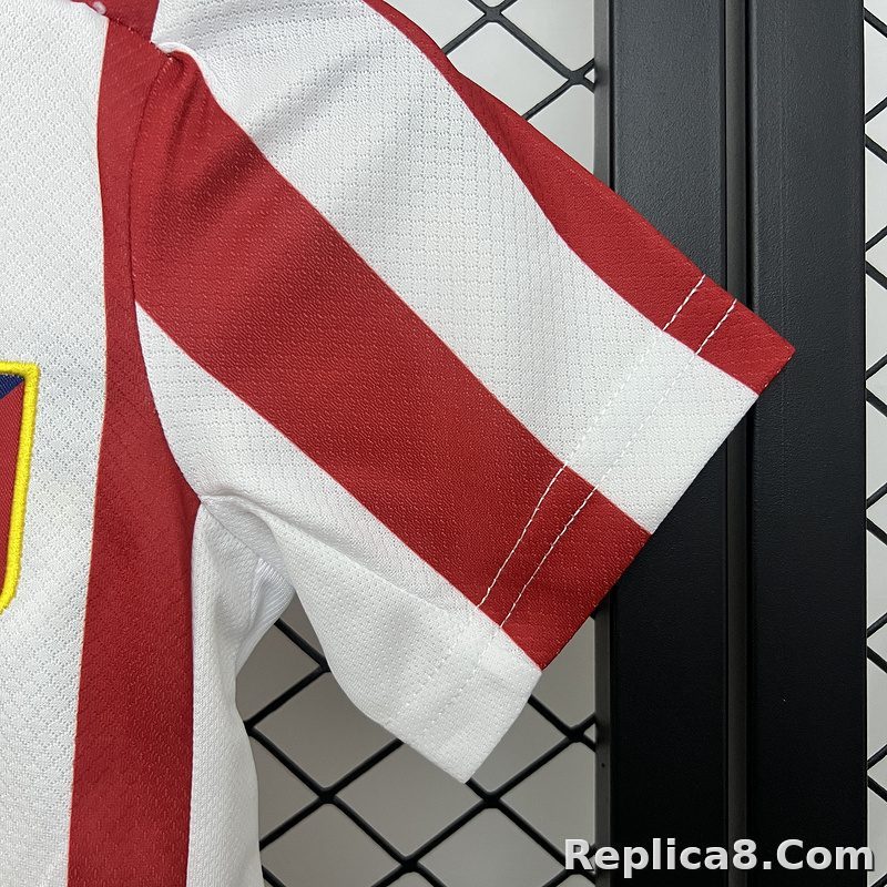 25-26 Atletico Madrid Home Soccer Kids Kit Jersey+Shorts - detail
