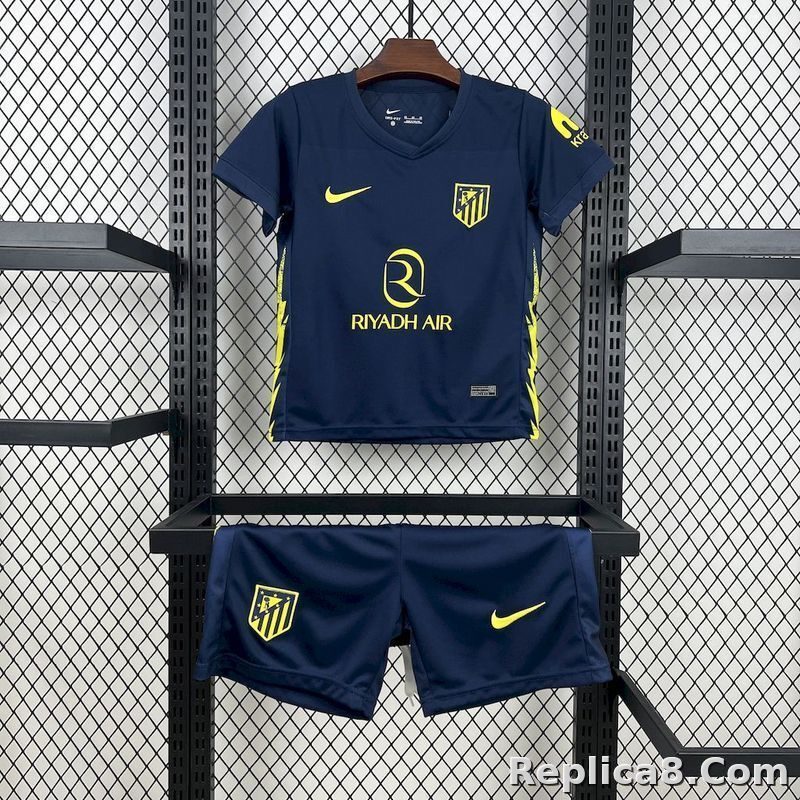 25-26 Atletico Madrid Away Soccer Kids Kit Jersey+Shorts