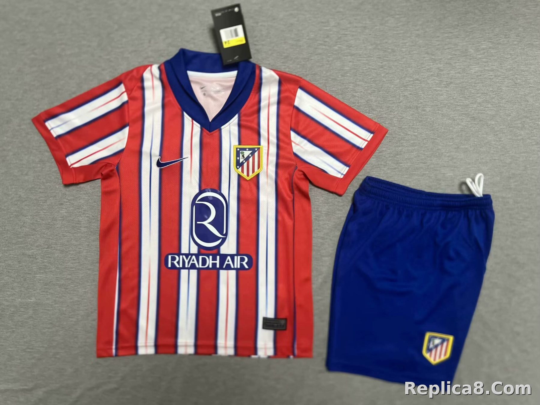 24-25 Atletico Madrid Home Soccer Kids Kit Jersey+Shorts
