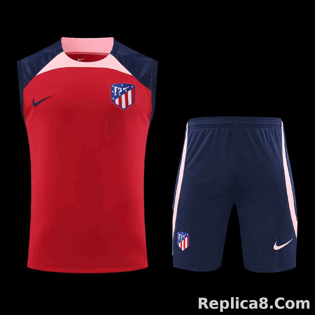 Atletico Madrid Sleeveless Training Kit (Top+Shorts) Red 2023/24