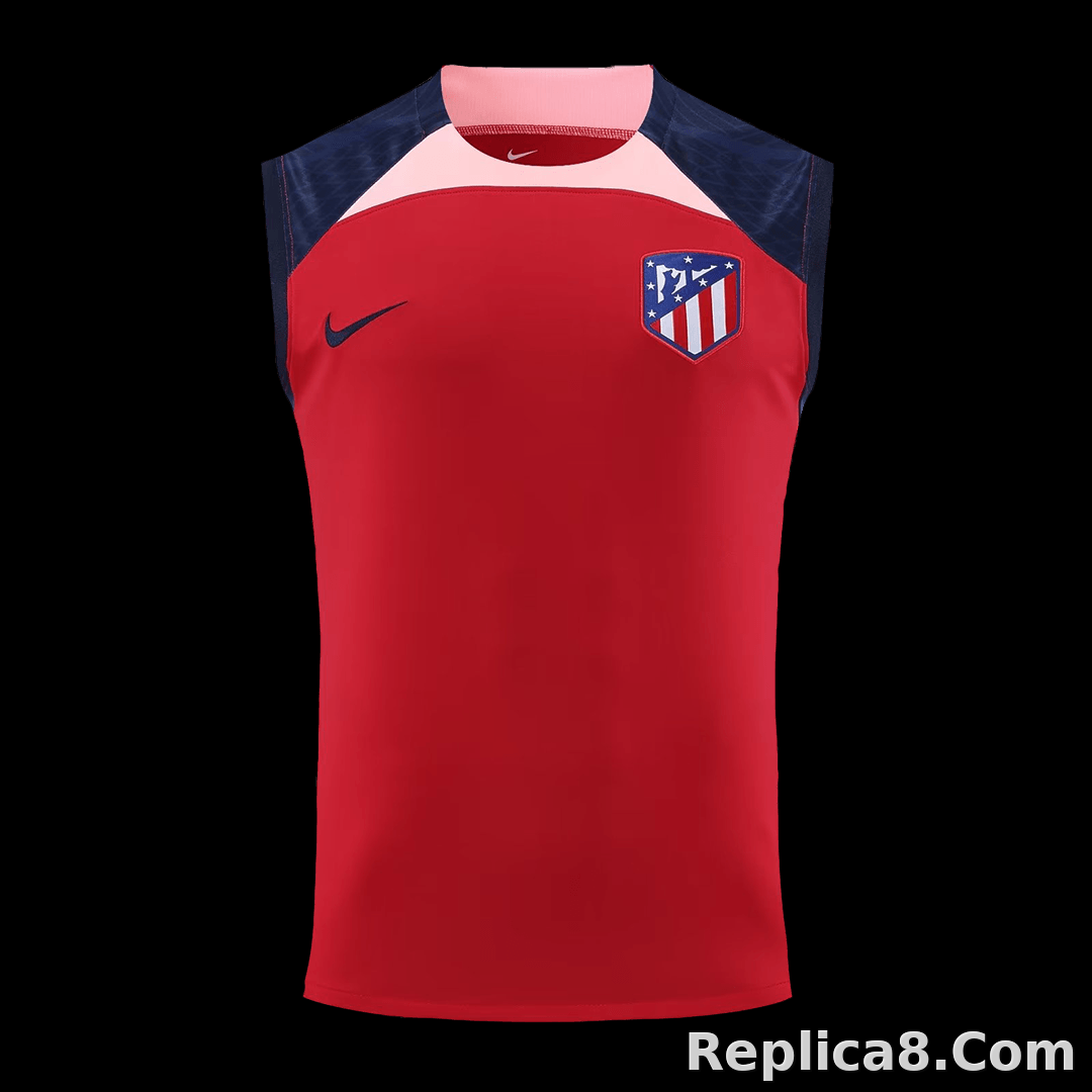 Atletico Madrid Sleeveless Training Kit (Top+Shorts) Red 2023/24 - detail