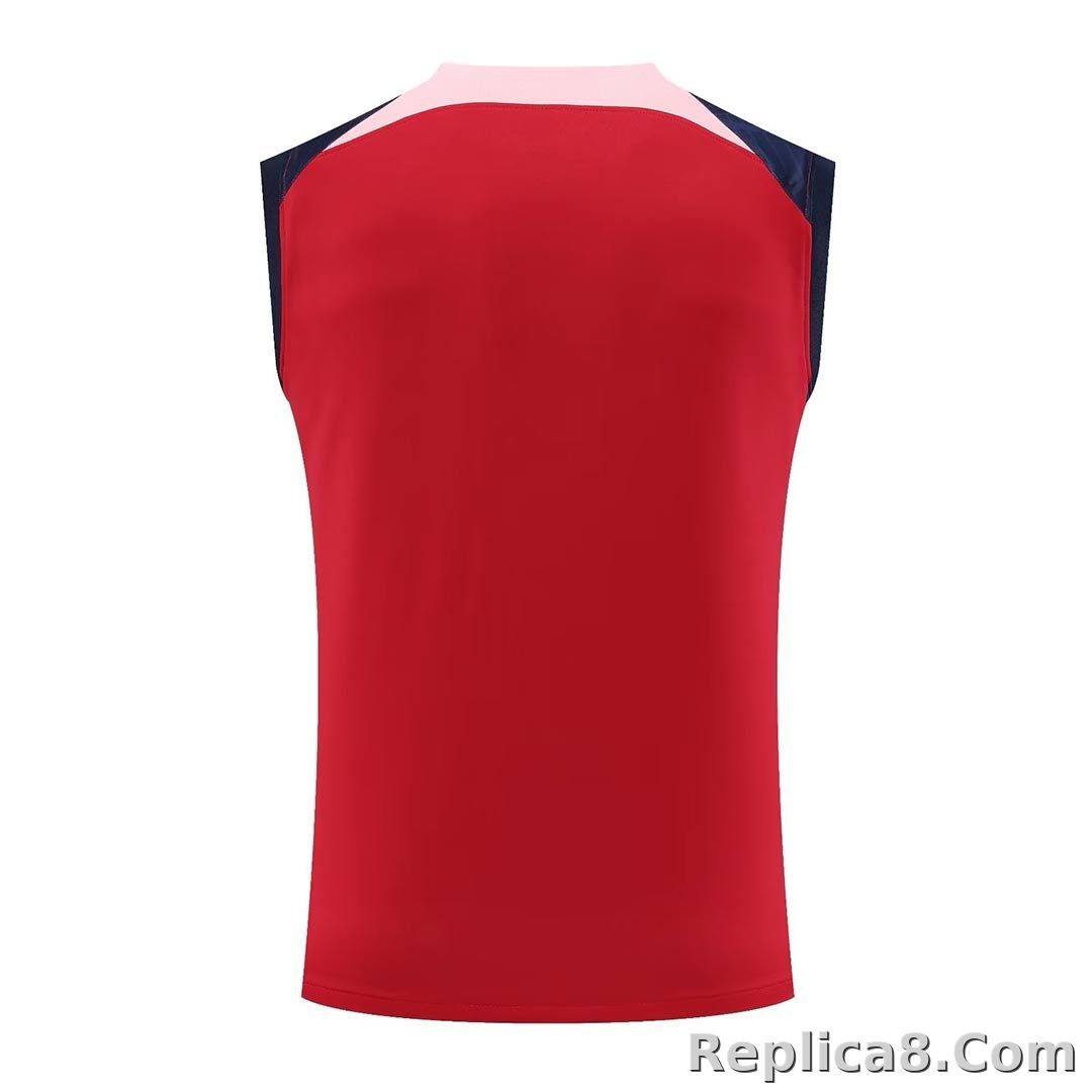 Atletico Madrid Sleeveless Training Kit (Top+Shorts) Red 2023/24 - detail