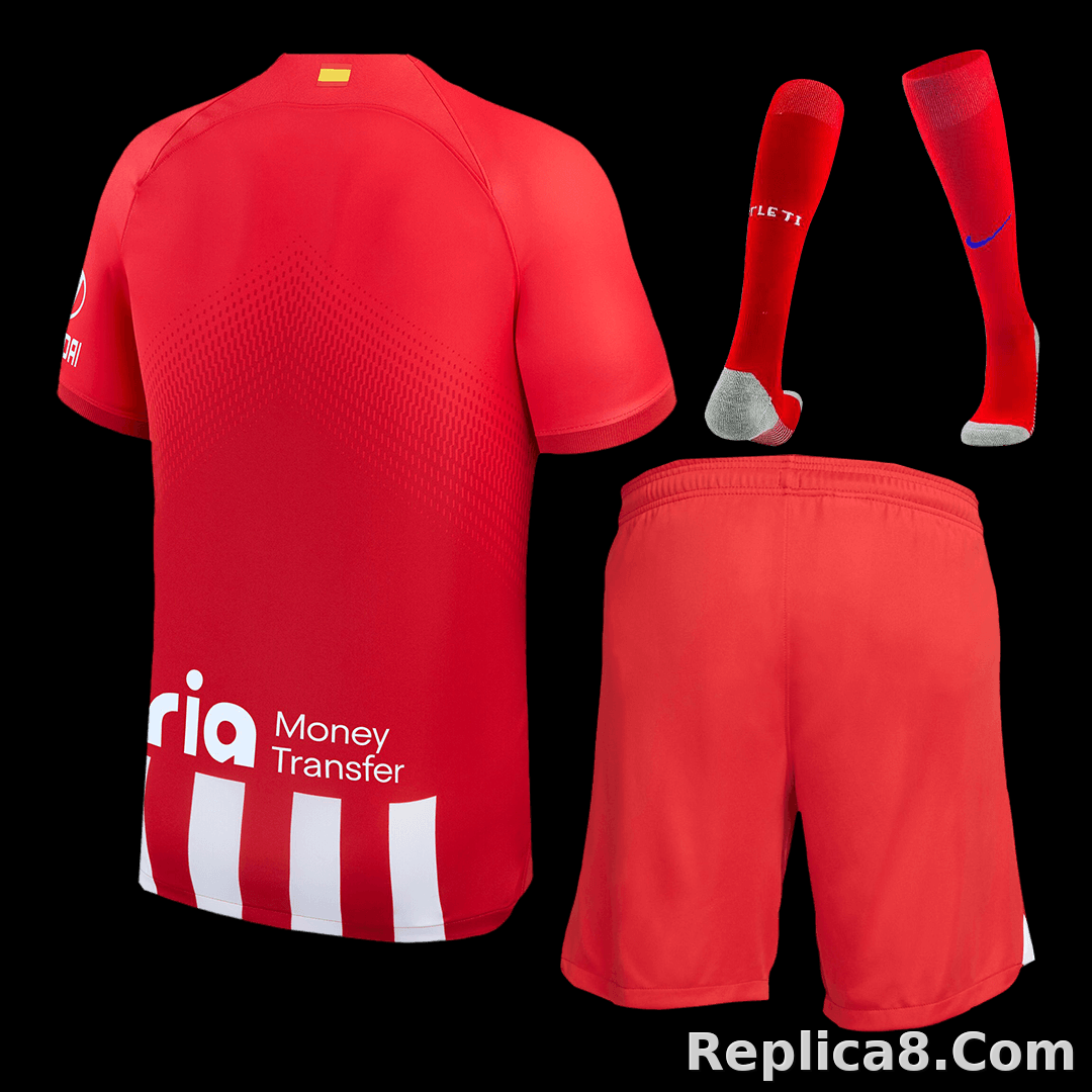 23-24 Atletico Madrid Home Whole Kit Jersey+Shorts+Socks - detail