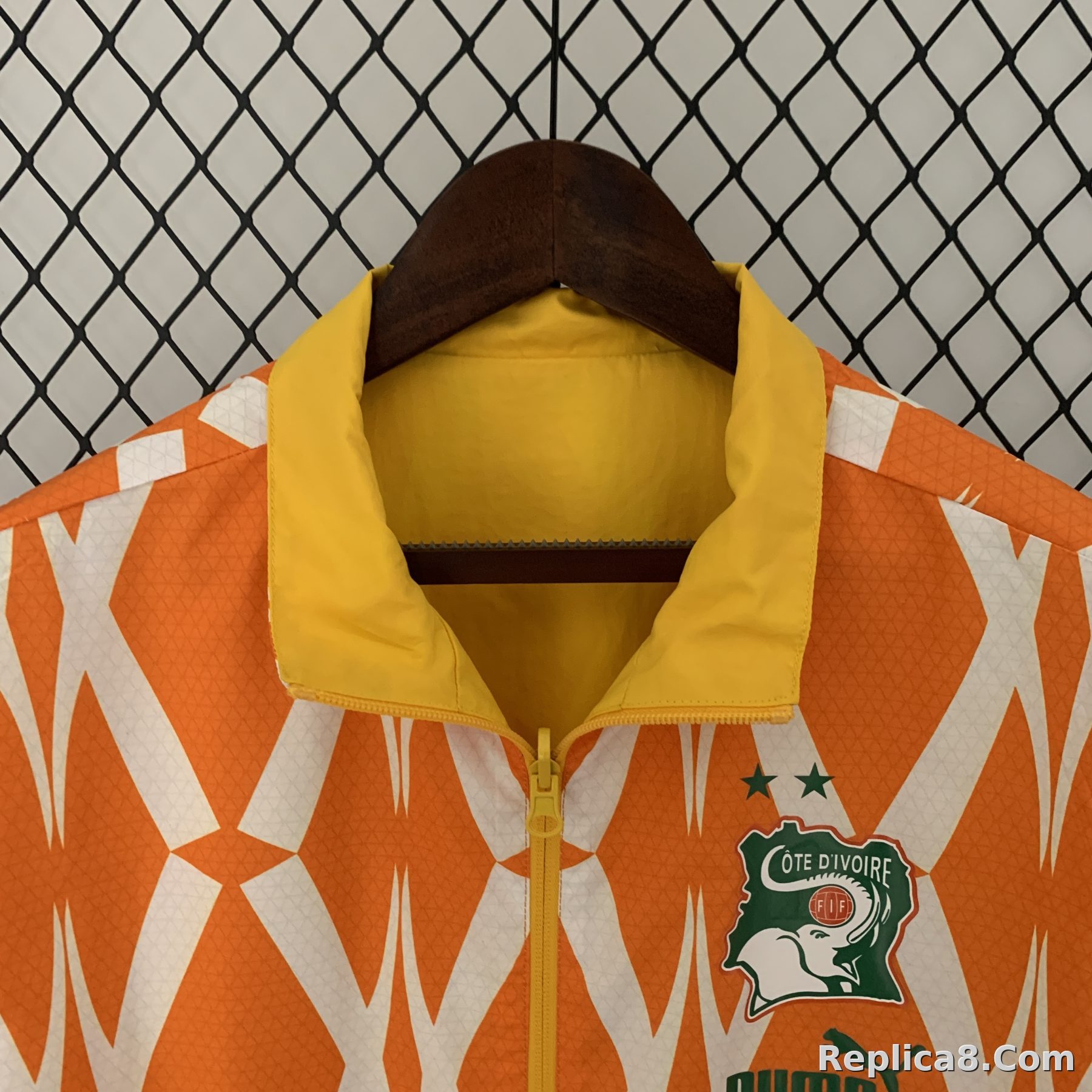 2023/24 Ivory Coast Trench Coat Reversible Windbreaker - detail
