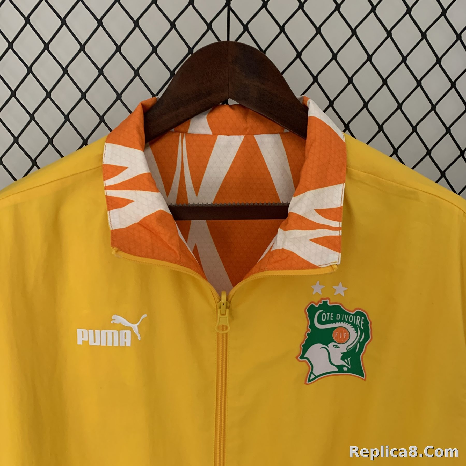 2023/24 Ivory Coast Trench Coat Reversible Windbreaker - detail