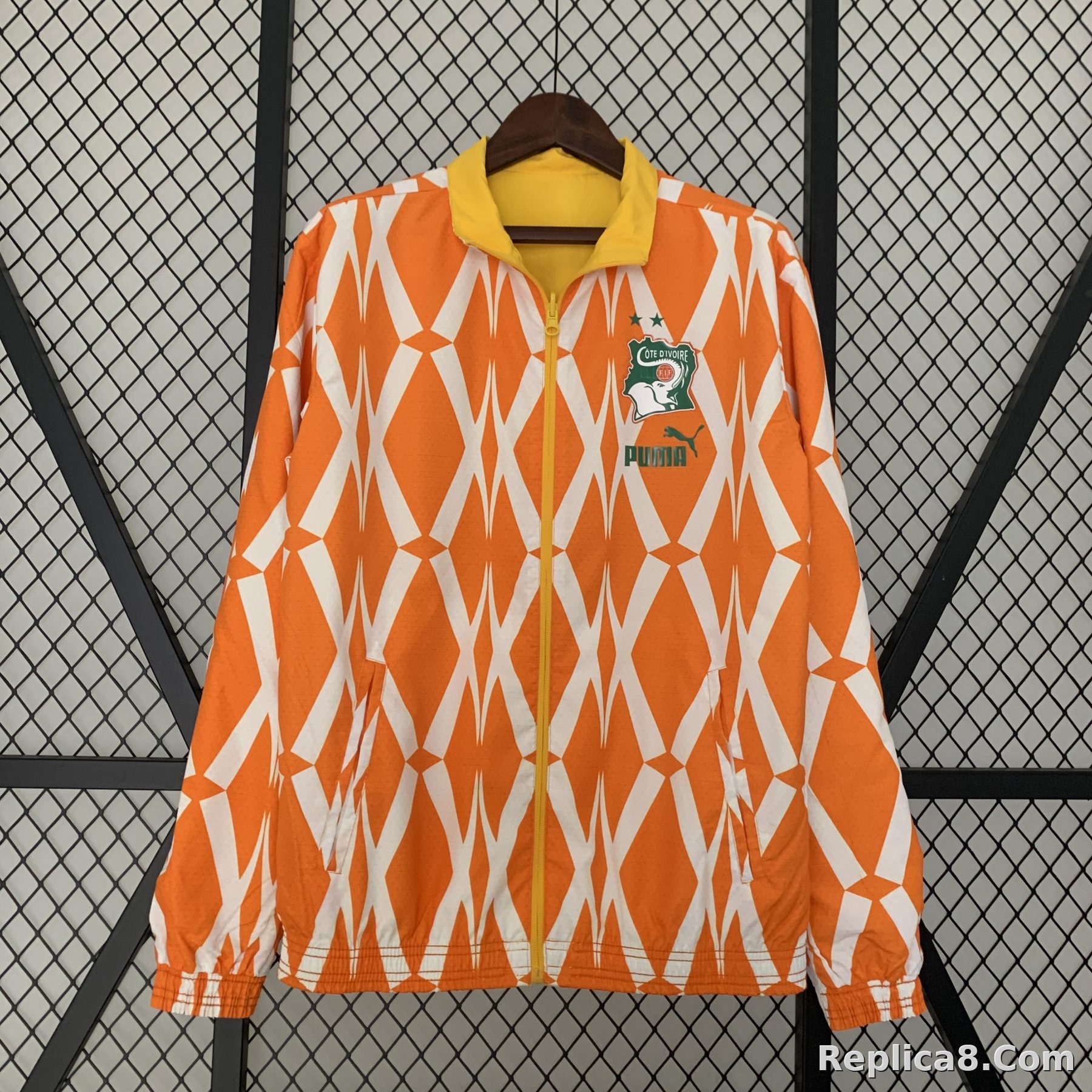 2023/24 Ivory Coast Trench Coat Reversible Windbreaker - detail