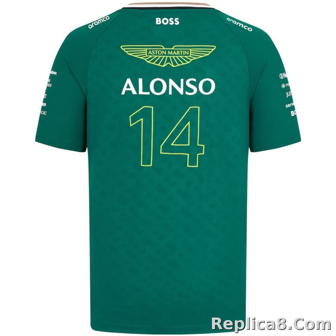 Aston Martin Aramco Cognizant F1 Racing Team Fernando Alonso Driver T-Shirt 2024 - detail