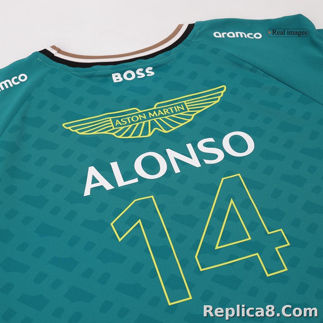 Aston Martin Aramco Cognizant F1 Racing Team Fernando Alonso Driver T-Shirt 2024 - detail