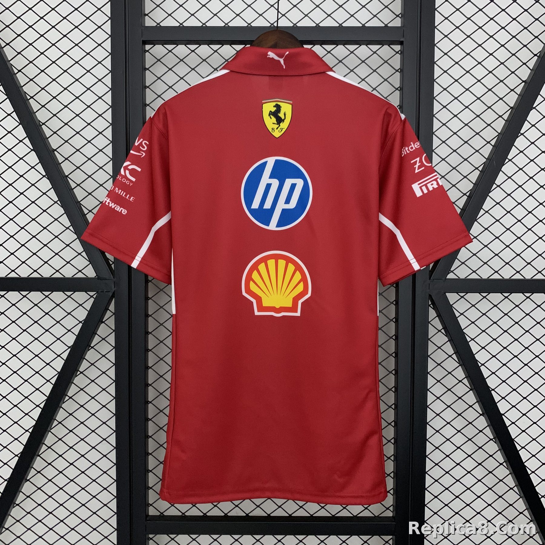 Scuderia Ferrari F1 Racing Team Polo T-Shirt 2025 - detail