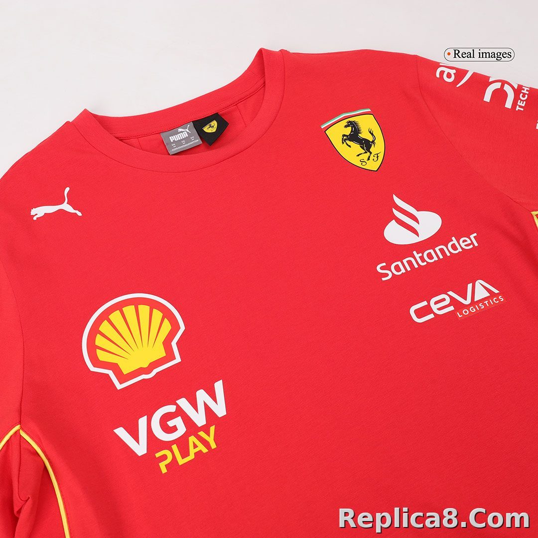 Scuderia Ferrari F1 Racing Team Charles Leclerc Driver T-Shirt 2024 - detail