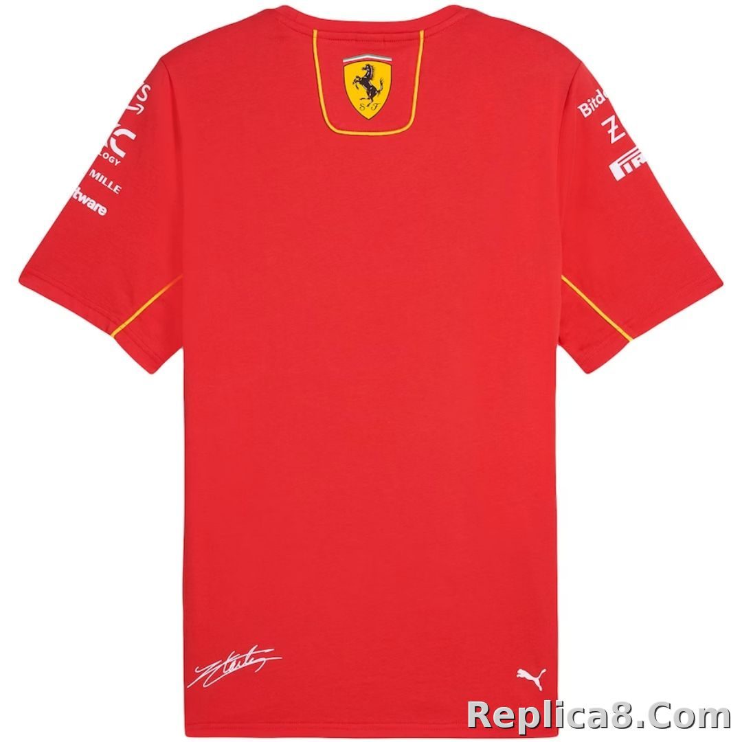 Scuderia Ferrari F1 Racing Team Charles Leclerc Driver T-Shirt 2024 - detail