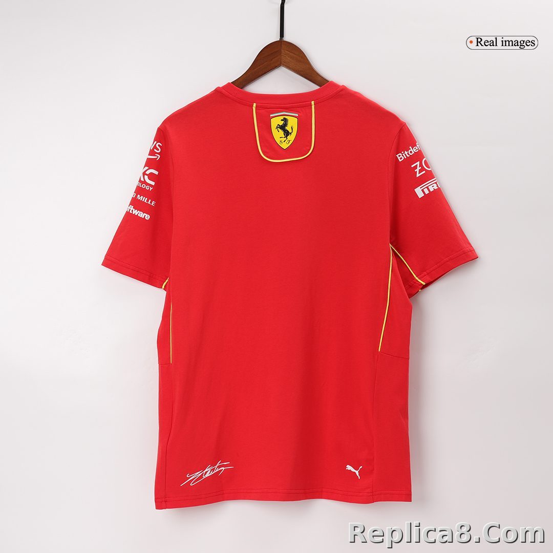 Scuderia Ferrari F1 Racing Team Charles Leclerc Driver T-Shirt 2024 - detail