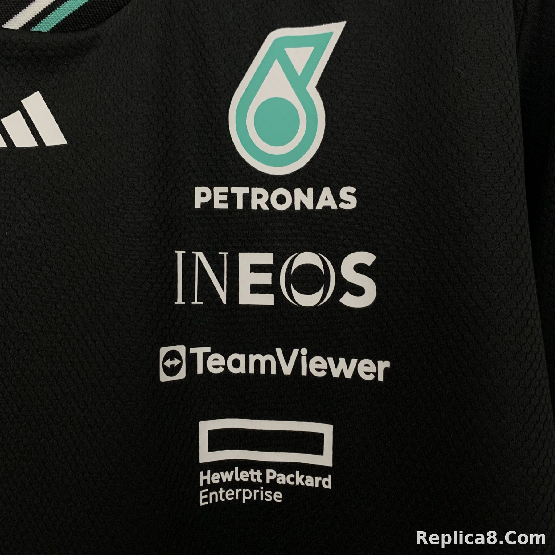 Mercedes AMG Petronas F1 Racing Team Black Driver T-Shirt 2025 - detail