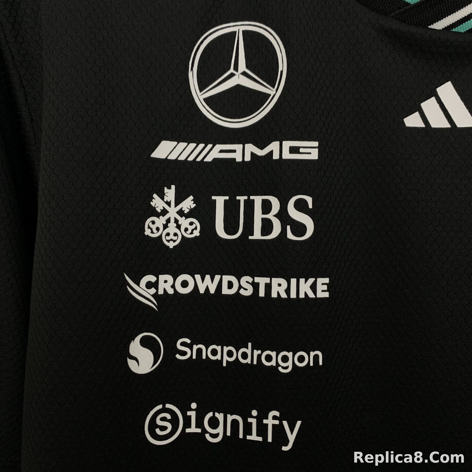 Mercedes AMG Petronas F1 Racing Team Black Driver T-Shirt 2025 - detail