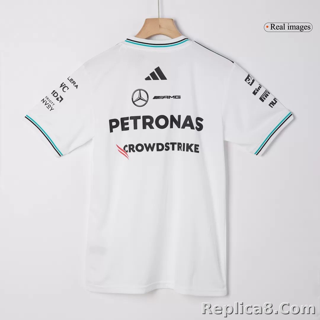 Mercedes AMG Petronas F1 Racing Team White T-Shirt 2025 - detail