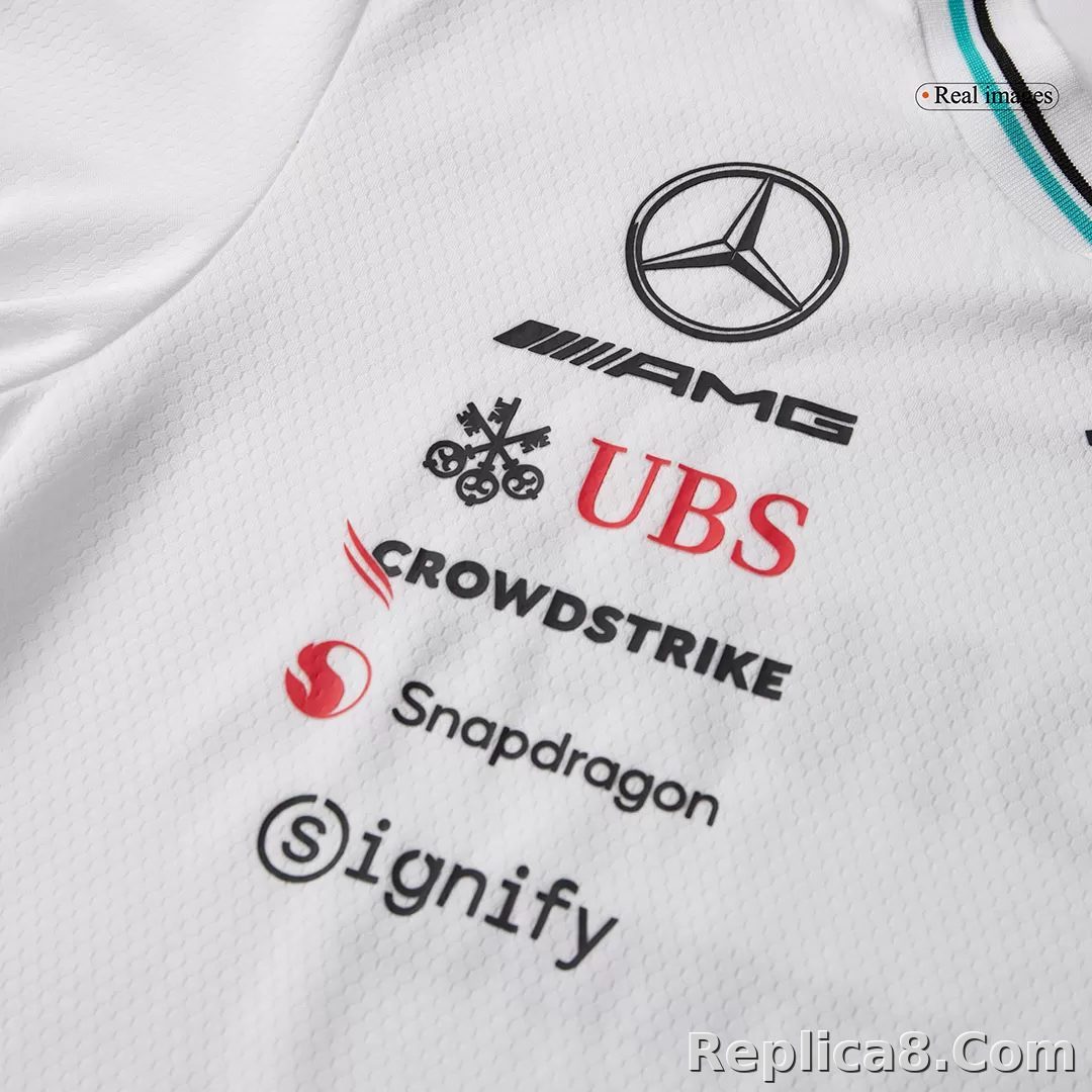 Mercedes AMG Petronas F1 Racing Team White T-Shirt 2025 - detail