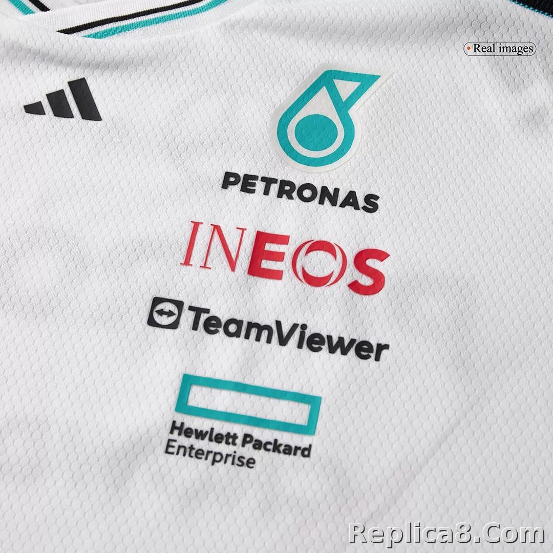 Mercedes AMG Petronas F1 Racing Team White T-Shirt 2025 - detail