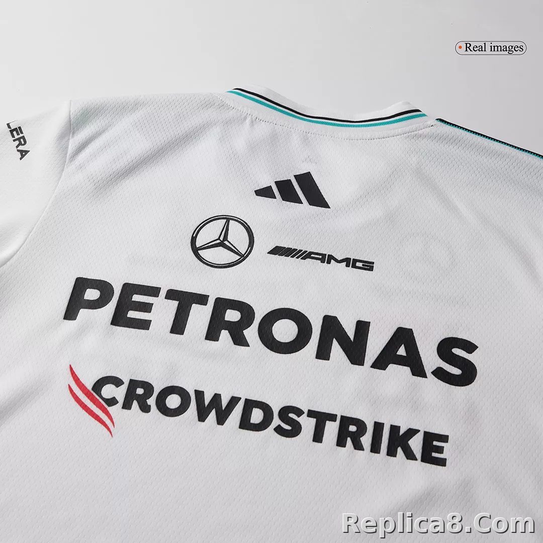 Mercedes AMG Petronas F1 Racing Team White T-Shirt 2025 - detail