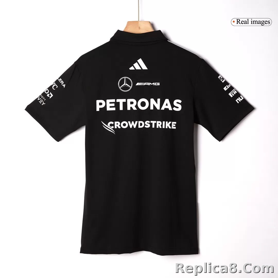 Mercedes AMG Petronas F1 Racing Team Black T-Shirt 2025 - detail