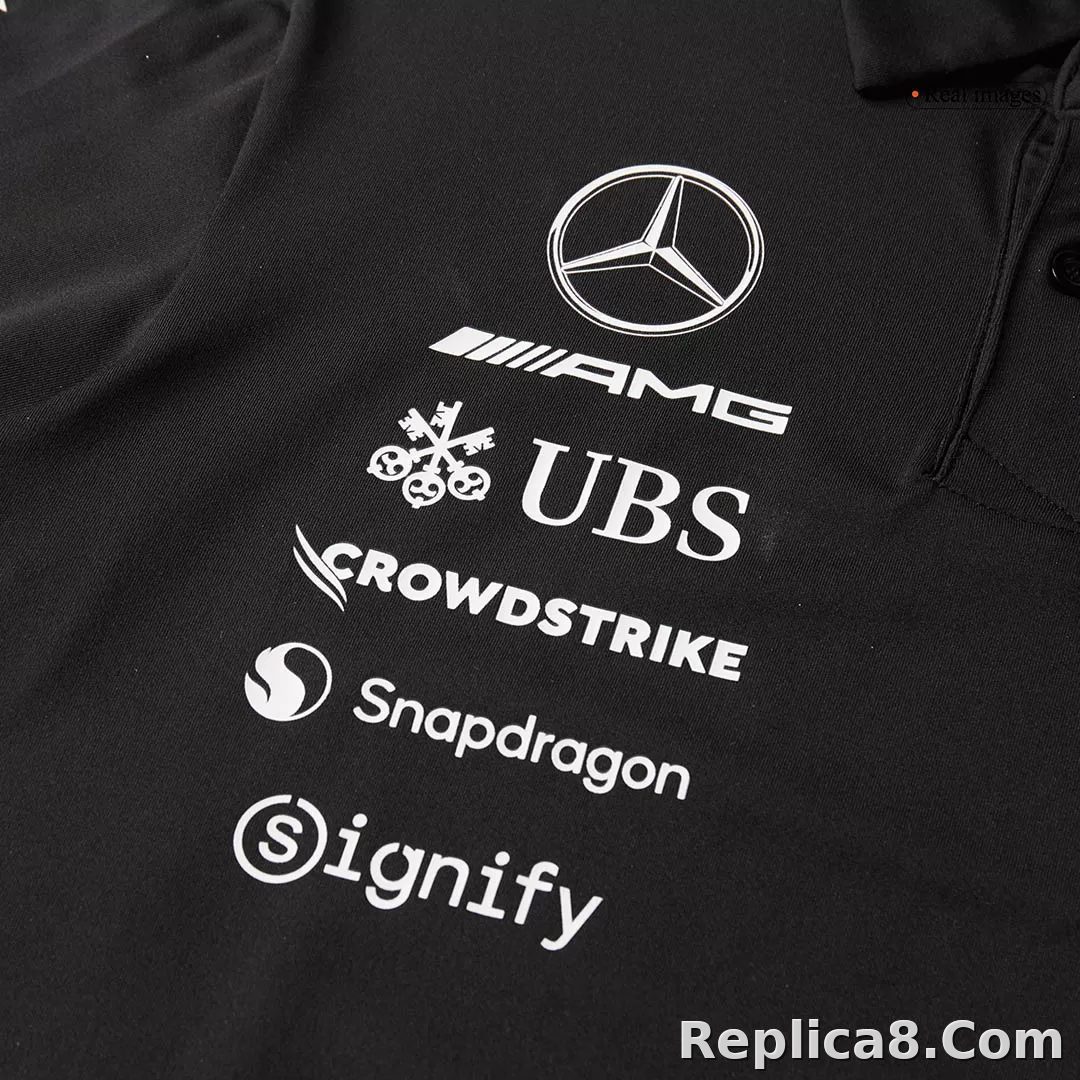 Mercedes AMG Petronas F1 Racing Team Black T-Shirt 2025 - detail