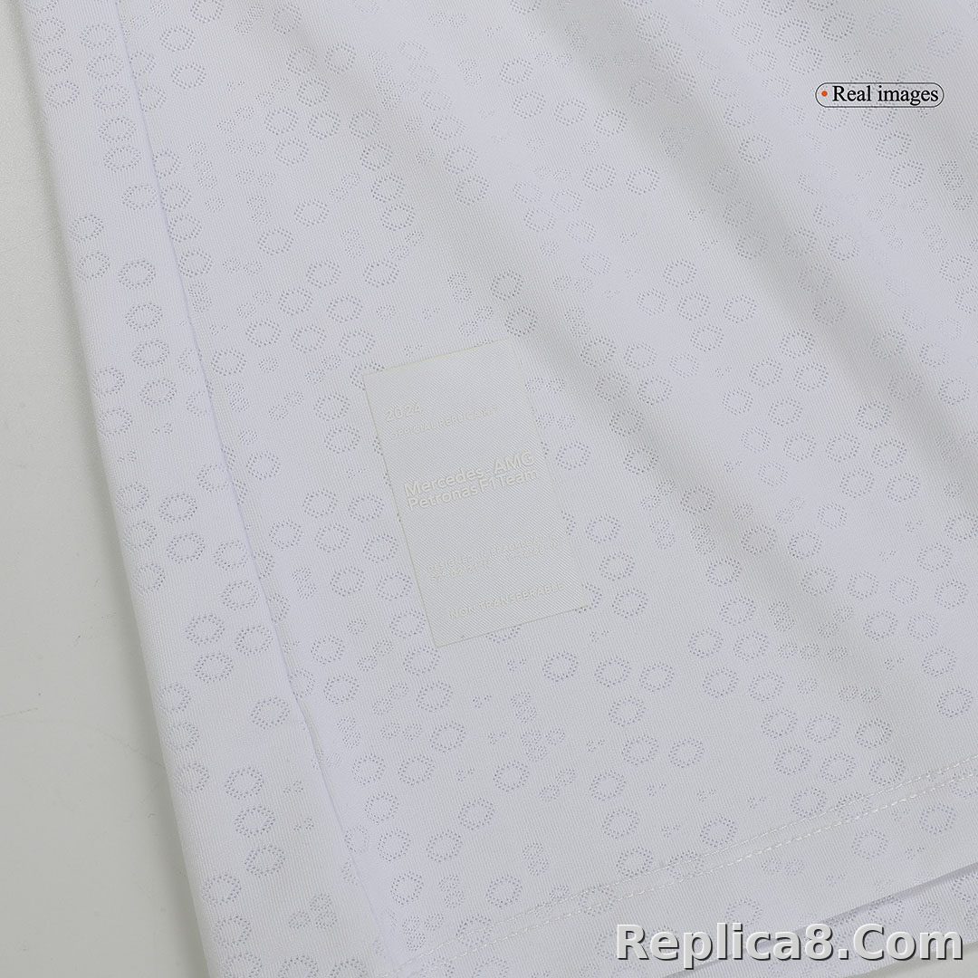 Mercedes AMG Petronas F1 Team Driver T-Shirt - White 2024 - detail