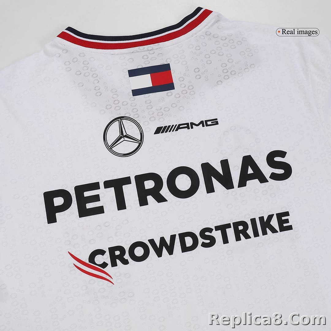 Mercedes AMG Petronas F1 Team Driver T-Shirt - White 2024 - detail