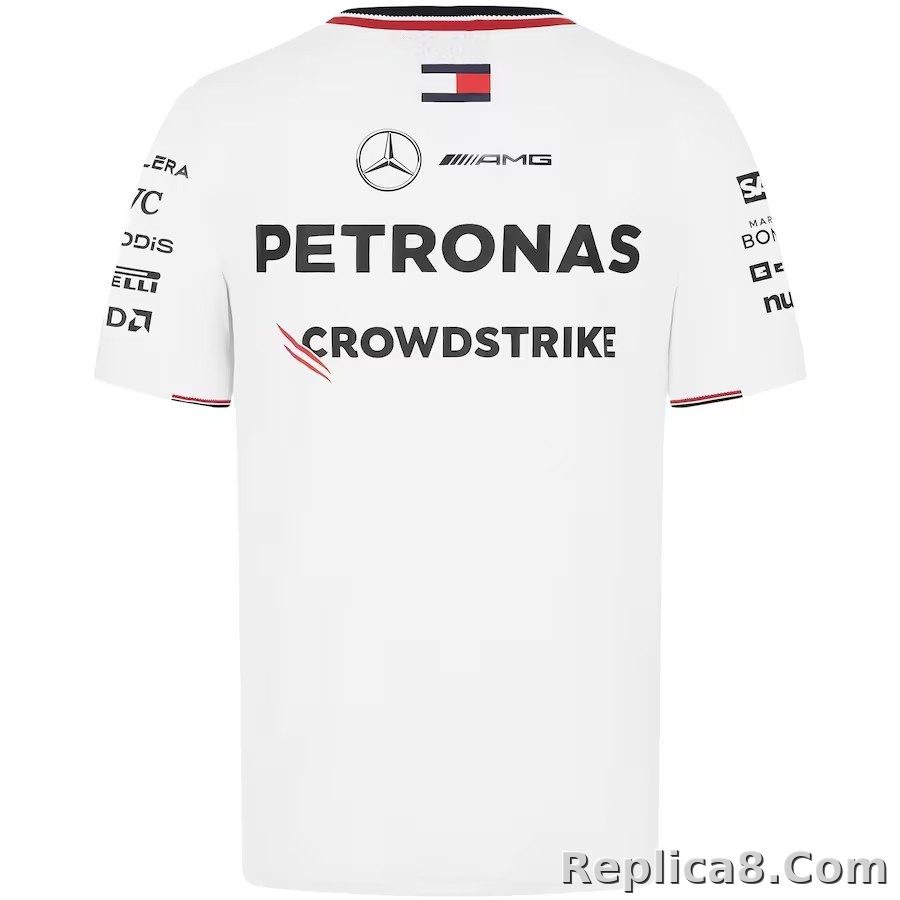 Mercedes AMG Petronas F1 Team Driver T-Shirt - White 2024 - detail