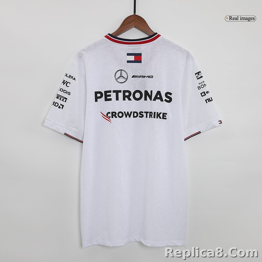 Mercedes AMG Petronas F1 Team Driver T-Shirt - White 2024 - detail