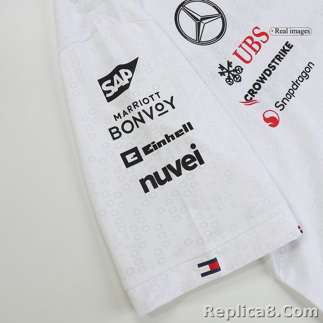 Mercedes AMG Petronas F1 Team Driver T-Shirt - White 2024 - detail