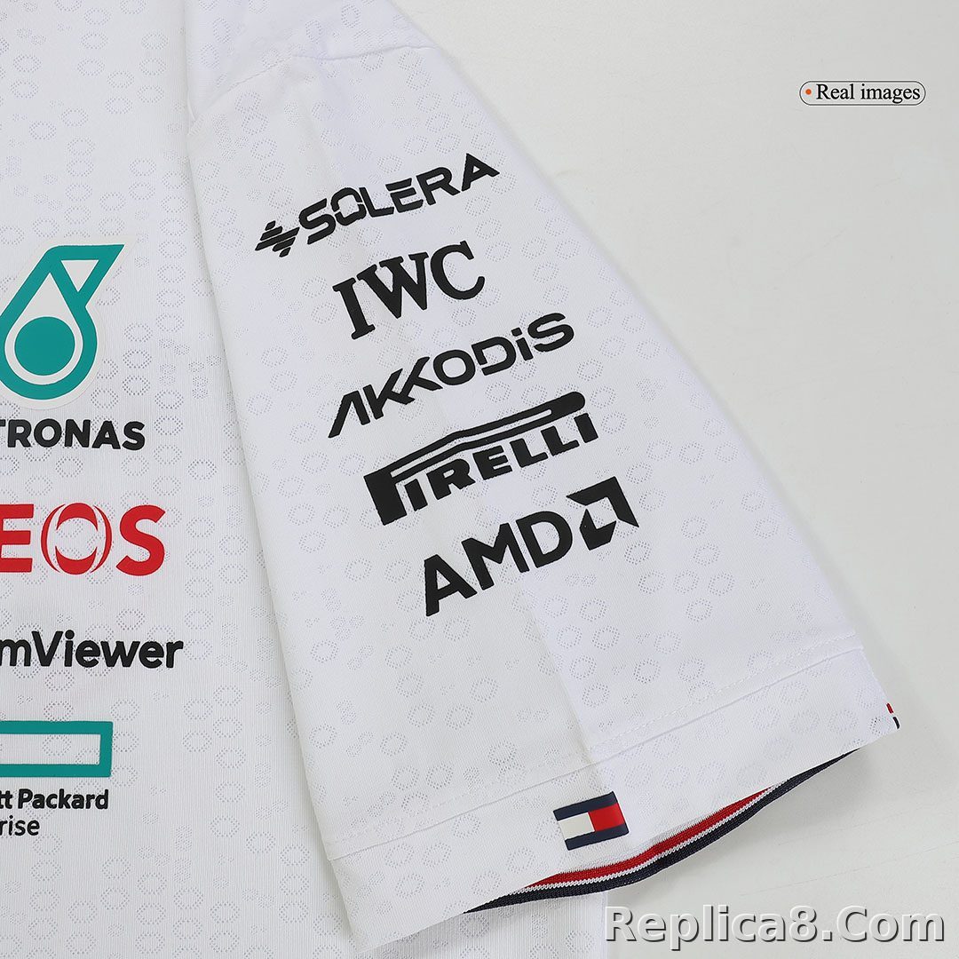 Mercedes AMG Petronas F1 Team Driver T-Shirt - White 2024 - detail