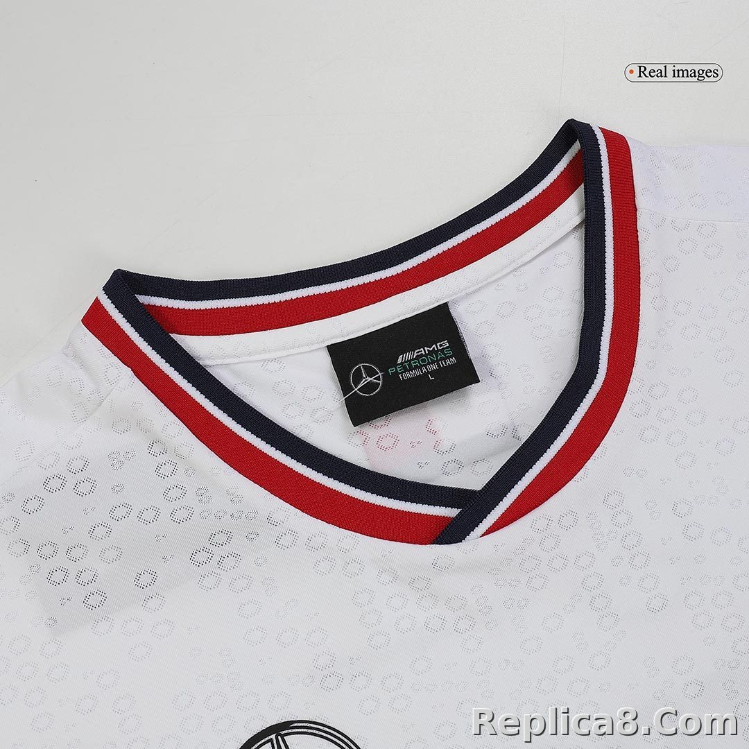 Mercedes AMG Petronas F1 Team Driver T-Shirt - White 2024 - detail