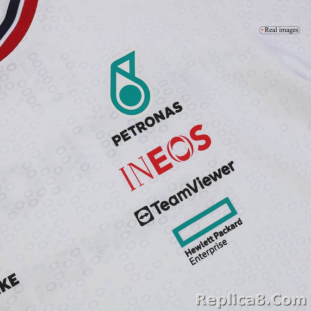 Mercedes AMG Petronas F1 Team Driver T-Shirt - White 2024 - detail