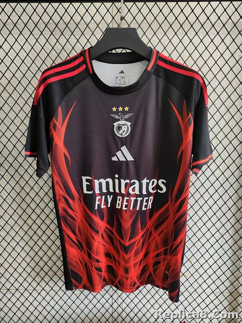 Benfica Training Jersey Black Red - detail